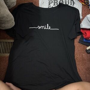Black 'Smile' Graphic Tee